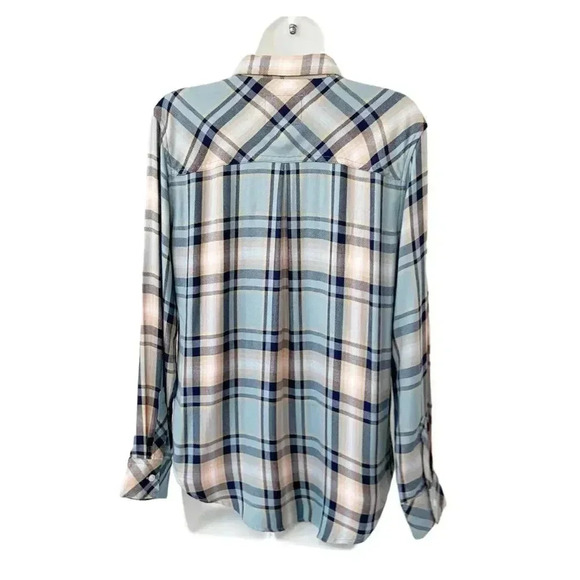 Rails Hunter Plaid Flannel Teal Peach Navy size Small - Picture 4 of 10